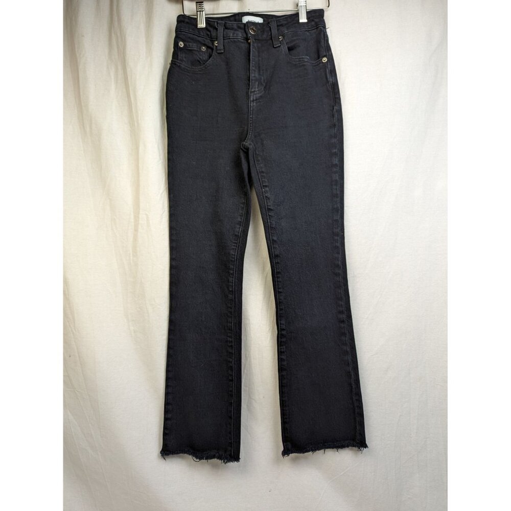 Pistola Women's Aline Abyss Dark Wash High Waist Raw Hem Skinny Jeans Sz 24